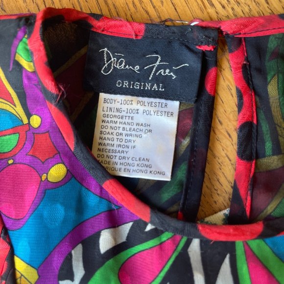 Diane Freis Two Piece Psychedelic Drop Waist Skirt Set Vintage Boho Festival VTG - Picture 11 of 16